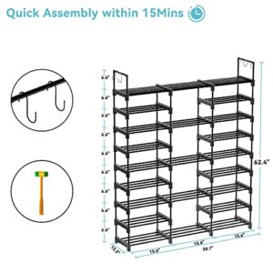 HOCAT 9 Tiers Shoe Racks for Entryway Shoe Rack Organizer Large Shoe Shelf for 50-55 Pairs Shoe Boot Storage Sturdy Stackable Free Standing Closet Bedroom Garage