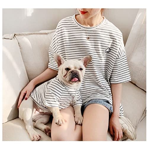 Dog and Owner Matching T-Shirts Family Clothes for Dog Pitbull Dog Clothes Shirt for PaPa and Mama- Mom and Pet Shirt are Sold Separately (Parent-Free, White)