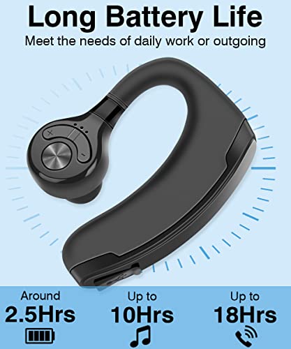 [Newest]Bluetooth Earpiece,Hopene Cell Phone Earpiece Compatible with iphone Android Samsung Device,Long Battery Life,180°Rotation Fits Both Ear,10H HD Talktime,Wireless Headset for Driving Business