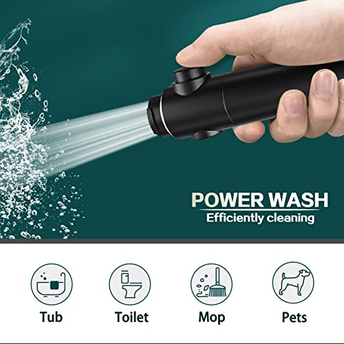 FYY Handheld Shower Head, 5-Spray Settings High Pressure Shower Head, Powerful Rainfall Showerhead with Anti-clog Nozzles Universal Fit Standard, Black