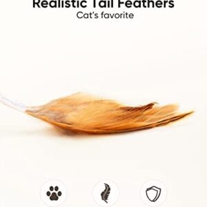 Petchain Interactive Cat Toy, Cat Toys for Indoor Cats Cat Feather Toys Automatic Cat Toy Cat Mouse Toy with Feather Tail Kitty Toys with USB Charging