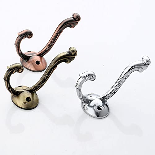 XUEBEI Pack of 4 Vintage Style Antique Hooks Rustic Coat Hooks Aluminum Heavy Duty Wall Hooks for Hanging Coats, Purse & Clothes in Hallway, Closets, Bathroom