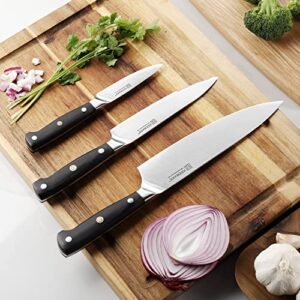 KEEMAKE Chef Knife Set 3 Piece, Sharp Kitchen Knives Set Professional Cooking Knife Set, German Stainless Steel 1.4116 Cutting Knives Set for kitchen with Black Handle