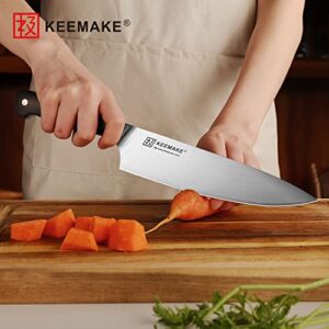 KEEMAKE Chef Knife Set 3 Piece, Sharp Kitchen Knives Set Professional Cooking Knife Set, German Stainless Steel 1.4116 Cutting Knives Set for kitchen with Black Handle