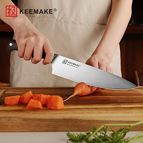 KEEMAKE Chef Knife Set 3 Piece, Sharp Kitchen Knives Set Professional Cooking Knife Set, German Stainless Steel 1.4116 Cutting Knives Set for kitchen with Black Handle