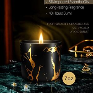 Scented Candles, Candles for Home Scented, Cactus Strong Scented Candles for Men, 7oz Large Fall Soy Candles, Aromatherapy Candle for Mens Gifts in Black Gold Jar - Christmas Birthday Gifts for Men