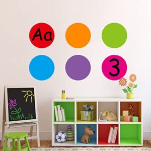 16 Pcs 8 Colors Removable Dry Erase Circles for Classroom Tables Desks Vinyl Stickers Spots Wall Decals for School Teachers - 11" Round