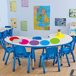 16 Pcs 8 Colors Removable Dry Erase Circles for Classroom Tables Desks Vinyl Stickers Spots Wall Decals for School Teachers - 11" Round