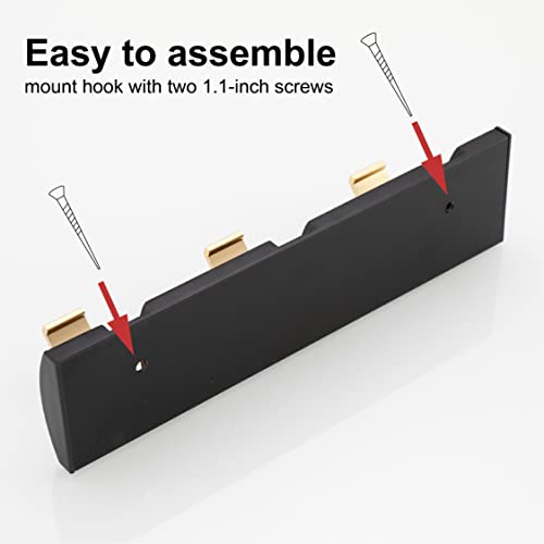 Cozy Space Wall Mounted 5 Coat Hooks, Modern, Sleek, Aluminum Alloy, Black (5 Hook)