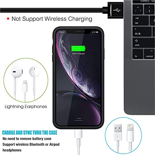 Battery Case for iPhone XR, 7000mAh Rechargeable Portable Charging Case for iPhone XR (6.1 inch) Extended Battery Pack Protective Charger Case (Black)