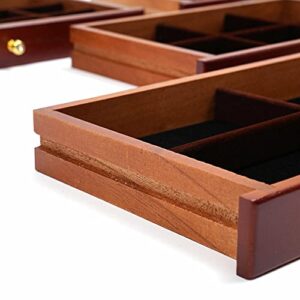 TFCFL Wooden Jewelry Box for Women, 6 Layers Jewelry Storage Organizer Box for Jewelries, Ring, Watches, Necklace (Brown)