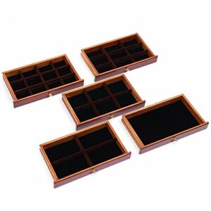 TFCFL Wooden Jewelry Box for Women, 6 Layers Jewelry Storage Organizer Box for Jewelries, Ring, Watches, Necklace (Brown)