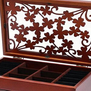 TFCFL Wooden Jewelry Box for Women, 6 Layers Jewelry Storage Organizer Box for Jewelries, Ring, Watches, Necklace (Brown)