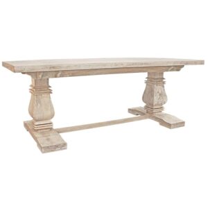 benedict rectangular dining table in mango solid wood with white wash finish