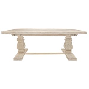 Benedict Rectangular Dining Table in Mango Solid Wood with White Wash Finish