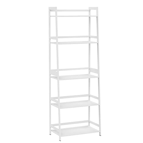 WTZ Bookshelf Book Shelf, Bookcase Storage Shelves Book case, Ladder Shelf for Bedroom, Living Room, Office MC-508(White)