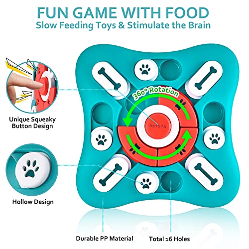 Dog Puzzle Toys, Squeaky Treat Dispensing Dog Enrichment Toys for IQ Training and Brain Stimulation, Interactive Mentally Stimulating Toys as Gifts for Puppies, Cats, Small, Medium, Large Dogs