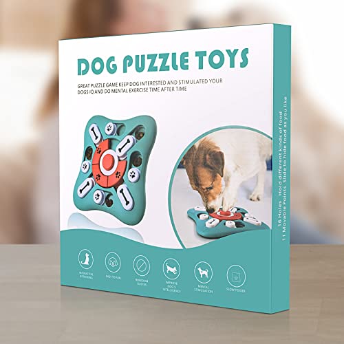 Dog Puzzle Toys, Squeaky Treat Dispensing Dog Enrichment Toys for IQ Training and Brain Stimulation, Interactive Mentally Stimulating Toys as Gifts for Puppies, Cats, Small, Medium, Large Dogs