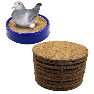 ecjiuyi 10pcs pigeon nest pads,racing pigeon supplies,coconut fiber bird breeding egg nests mat for finch chicken