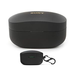 sony wf-1000xm4 replacement oem charging case (black) bundle with silicone case compatible for sony wf-1000xm4 noise canceling truly wireless earbuds (2 items)