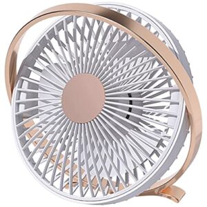 chchmu usb desk fan mini desktop table fans 2 speed personal quiet fan with strong airflow portable cooling fan with head adjustable for home bedroom dormitory office table & desktop, gold