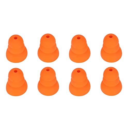 Yoidesu Silicone Eartips, 8pcs Earbuds Noise Reduction Replacement Earplugs for Se846 Se535 Se215 and Inner Hole 2.0 to 3.5mm Earbud Orange