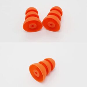 Yoidesu Silicone Eartips, 8pcs Earbuds Noise Reduction Replacement Earplugs for Se846 Se535 Se215 and Inner Hole 2.0 to 3.5mm Earbud Orange