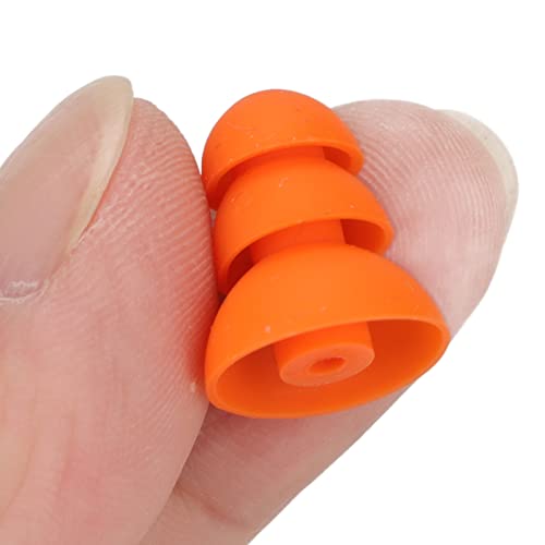 Yoidesu Silicone Eartips, 8pcs Earbuds Noise Reduction Replacement Earplugs for Se846 Se535 Se215 and Inner Hole 2.0 to 3.5mm Earbud Orange