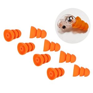 Yoidesu Silicone Eartips, 8pcs Earbuds Noise Reduction Replacement Earplugs for Se846 Se535 Se215 and Inner Hole 2.0 to 3.5mm Earbud Orange