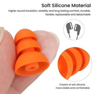 Yoidesu Silicone Eartips, 8pcs Earbuds Noise Reduction Replacement Earplugs for Se846 Se535 Se215 and Inner Hole 2.0 to 3.5mm Earbud Orange