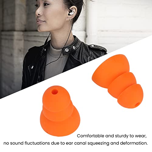 Yoidesu Silicone Eartips, 8pcs Earbuds Noise Reduction Replacement Earplugs for Se846 Se535 Se215 and Inner Hole 2.0 to 3.5mm Earbud Orange