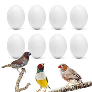 woledoe 8pcs fake bird eggs, stop egg laying fit finch, zebra, gouldian, artificial eggs 12mm*17mm