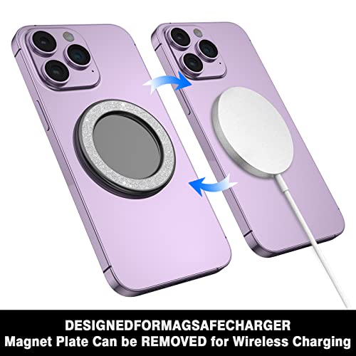 Dremmiwin Phone Grip Magnetic Base Compatible with iPhone 14 13 12 Series, Removable and Wireless Charging with Mag-Safe Case, [Base Only] Designed for Phone Ring Holder and Phone Grip (Matte Black)