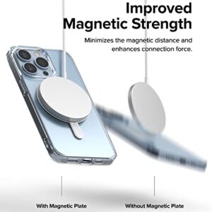 Ringke Magnetic Plate Compatible with MagSafe Accessories, Universal Adhesive Magnet Stickers with Installation Attachment Guide - White