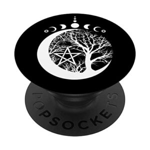 occult mystical moon phases tree of life wicca pentacle popsockets swappable popgrip