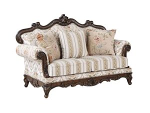 acme furniture nayla love seats, beige, cream, walnut