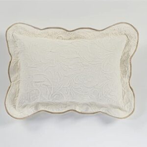 touch of class vienna light cream woven matelasse scroll bedding flanged rectangle pillow