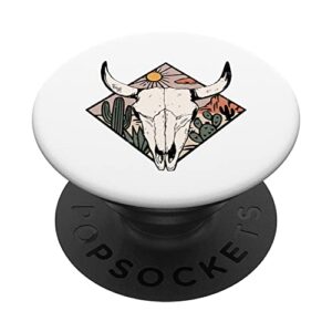 vintage country western desert bull - cool country bull head popsockets swappable popgrip