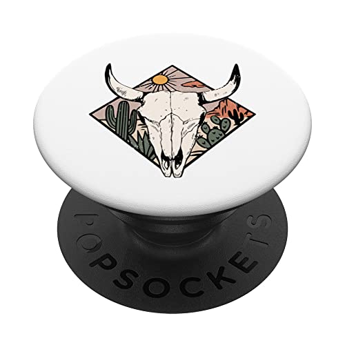 Vintage Country Western Desert Bull - Cool Country Bull Head PopSockets Swappable PopGrip