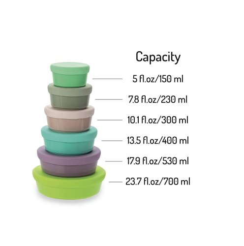 melii Stacking & Nesting Containers with Silicone Lids - 12 Pieces