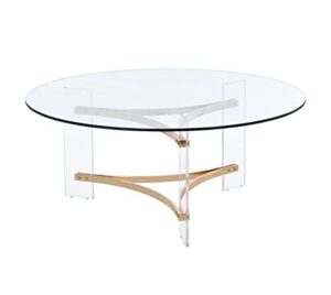 acme furniture sosi coffee table, gold clear