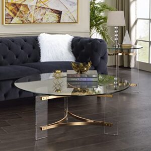 Acme Furniture Sosi Coffee Table, Gold Clear