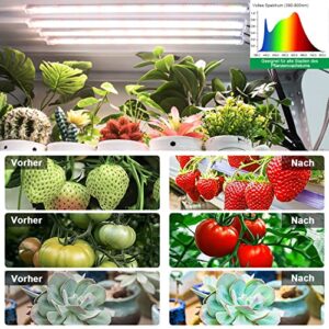 Kullsinss LED Grow Light Strips, 240 LEDs Full Spectrum Grow Lights for Indoor Plants with Auto ON/Off Timer, 10 Dimmable Levels, Plant Growing Lamps for Greenhouse Shelves Seed Starting