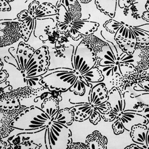 texco inc 100% combed quilting prints craft cotton apparel home/diy fabric, white and black cq-283 1 yard