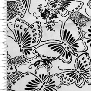 Texco Inc 100% Combed Quilting Prints Craft Cotton Apparel Home/DIY Fabric, White and Black CQ-283 1 Yard
