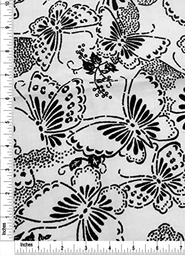 Texco Inc 100% Combed Quilting Prints Craft Cotton Apparel Home/DIY Fabric, White and Black CQ-283 1 Yard