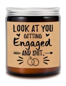 krysdesigns look at you - getting engaged & shit candle - wedding gift - funny candle - best friend gift - lavender scented candles - soy candles, 8oz