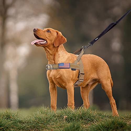 Annchwool No Pull Dog Harness with Soft Padded Handle,Reflective Strip Escape Proof and Quick Fit to Adjust Dog Harness,Easy for Training Walking for Small & Medium and Large Dog(Brown,L)