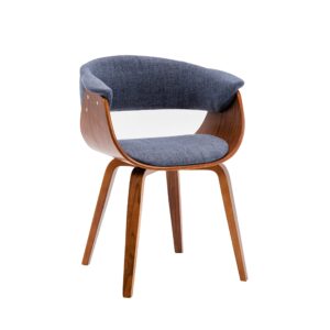 porthos home merin dining chair with ergonomic curved back and seat in fabric upholstery, sturdy wooden legs
