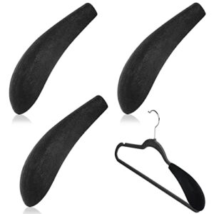 8 pieces velvet hangers shoulder pads for hangers shoulder form hanger black hanger pads hanger shoulder protectors for 0.21 inch wide shoulder hangers, hangers are not included